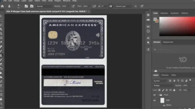 USA PNC Bank AMEX black card PSD Template