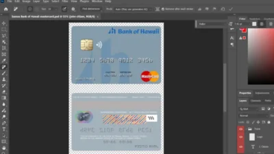 Samoa Bank of Hawaii mastercard PSD Template