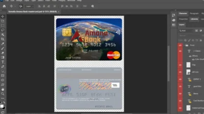 Somalia Amana Bank mastercard credit card PSD Template