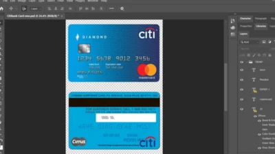 Citi Bank Master Card psd template v2
