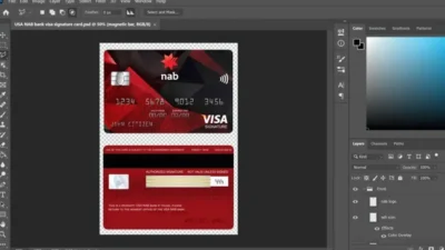 USA NAB Bank Visa Signature Card PSD Template