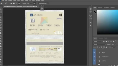 Greece Alpha Bank Visa Credit Card PSD Template