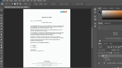 Fake Justdial Experience Certificate PSD Template
