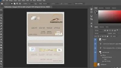Turkmenistan Garagum IJSB Visa Debit Card PSD Template