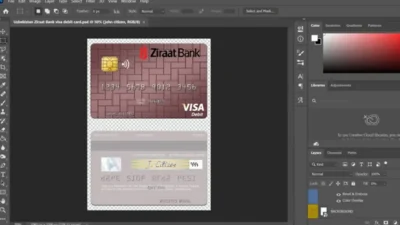 Uzbekistan Ziraat Bank Visa Debit Card PSD Template