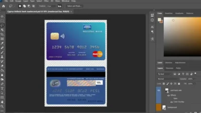 Cyprus Hellenic Bank MasterCard Credit Card PSD Template