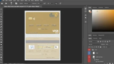Gabon Alios Finance Visa Debit Card PSD Template