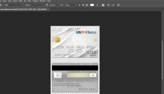 Italy UBI bank visa platinum card Templates in PSD Format