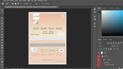 Kazakhstan First Heartland Jysan Bank Visa Card PSD Template
