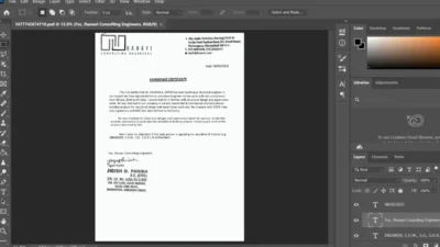 Hanavi Consulting Engineers Experience Certificate PSD Template