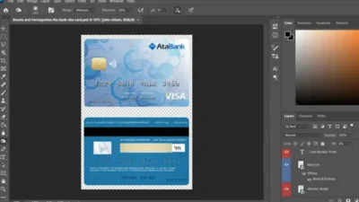 Bosnia And Herzegovina Ata Bank Visa Card PSD Template