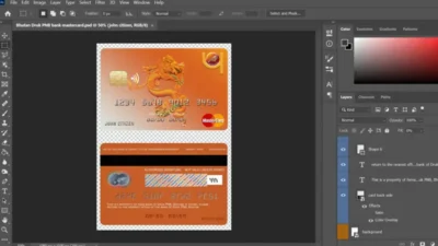 Bhutan Druk PNB Bank MasterCard PSD Template