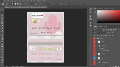 Myanmar Yoma Bank Limited Visa Debit Card PSD Template