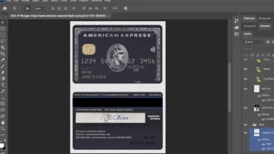 Editable USA PNC Bank AMEX black card Templates in PSD Format