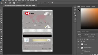 Australia HSBC Bank Visa Card Debit Card PSD Template