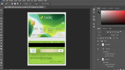 Japan Sumitomo Mitsui Banking Corporation SMBC Bank Visa Electron Card PSD Template