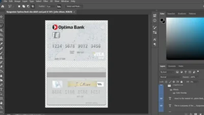 Kyrgyzstan Optima Bank Visa Card PSD Template