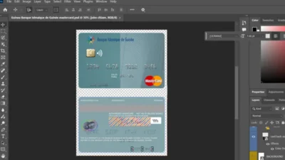 Guinea Banque Islmaique de Guinee mastercard credit card PSD Template