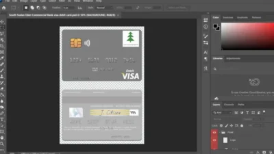 South Sudan Eden Commercial Bank Visa Debit Card PSD Template