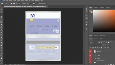 Malawi National Bank Visa Card PSD Template